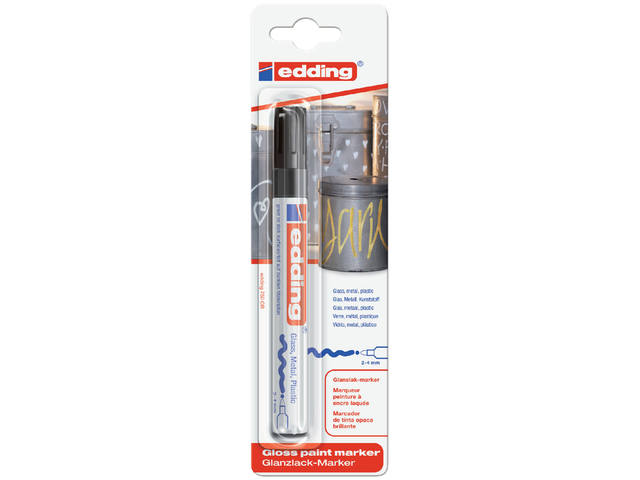 Paintmarker edding 750 oliebasis 2-4mm zwart bls