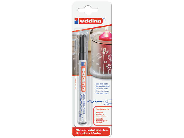 Paintmarker edding 751 oliebasis 1-2mm zwart bls