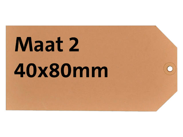 Label karton nr 2 200gr 40x80mm chamois 1000st