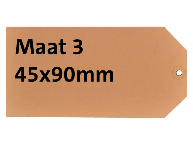Label karton nr 3 200gr 45x90mm chamois 1000st