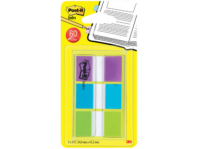 Indextabs Post-it 680 24mmx43.2mm helder assorti