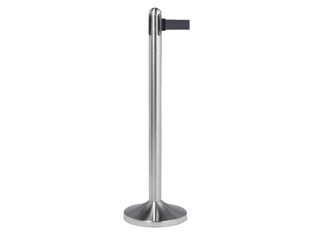 Afzetpaal Securit RVS met rolband 210cm zwart