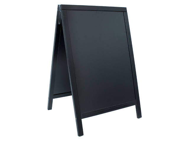 Stoepbord Securit 550x850x30mm zwart hout