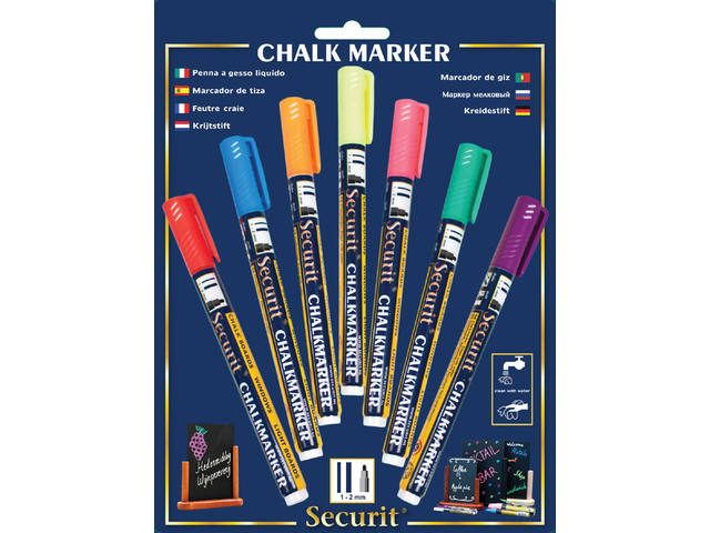 Krijtstift Securit SMA-100 rond ass 1-2mm 7st ass