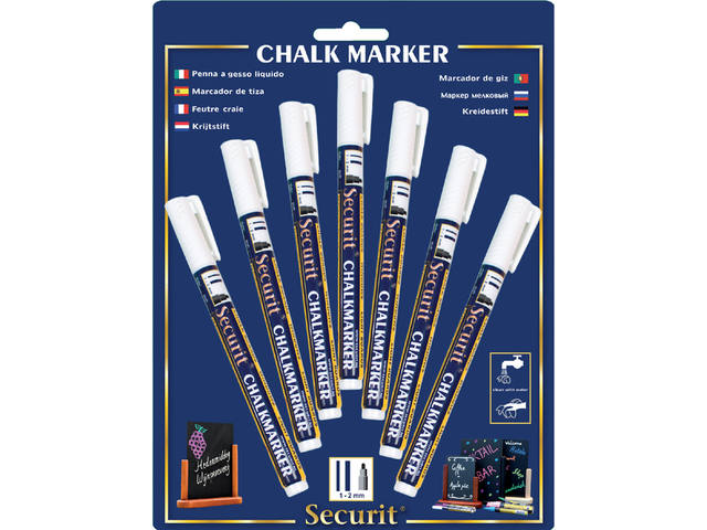 Krijtstift Securit SMA-100 rond 1-2mm wit
