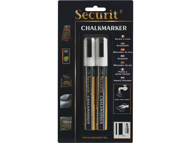 KRIJTSTIFT SECURIT SMA-510 SCHUIN 2-6MM WIT