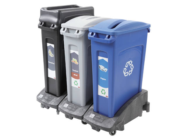 Onderstel Rubbermaid Slim Jim zwart
