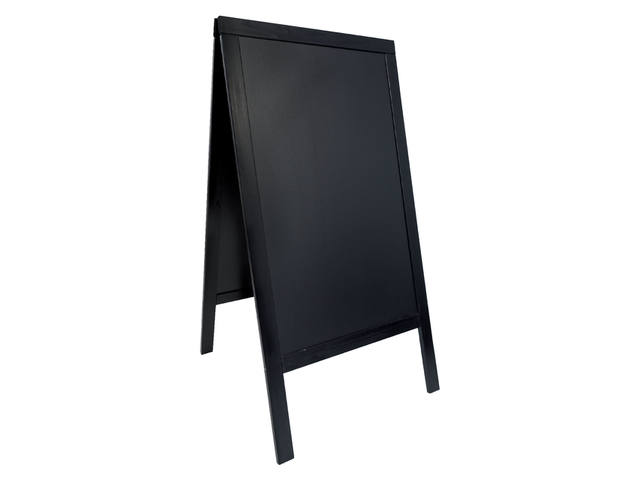 Stoepbord Securit 700x1250x40mm zwart hout