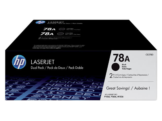 Tonercartridge HP CE278AD 78A zwart 2x