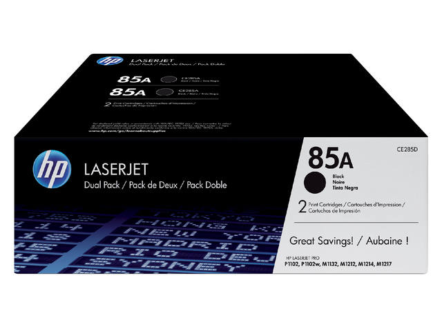 Tonercartridge HP CE285AD 85A zwart 2x