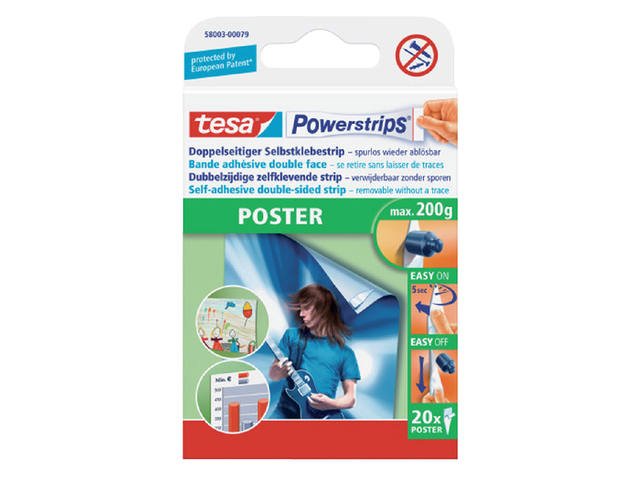 Kleefstrips tesa Powerstrips poster 20st blister