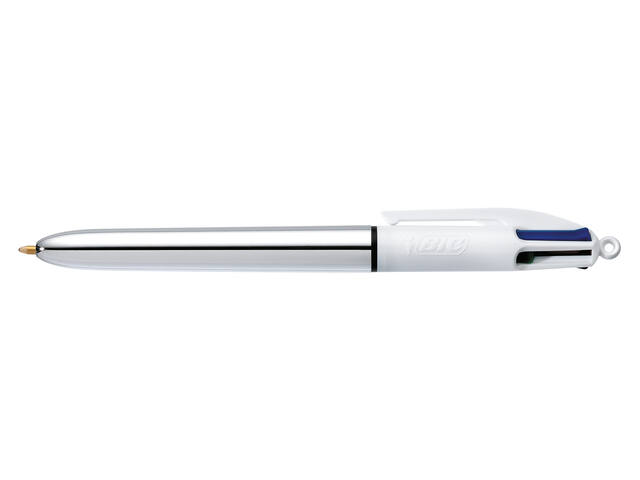 Balpen Bic 4kleuren shine M zilver