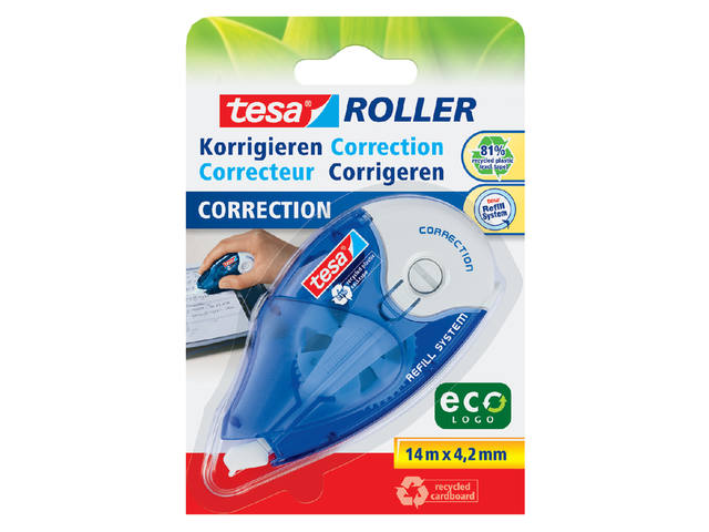 Correctietape tesa eco 4.2mm navulbaar blister