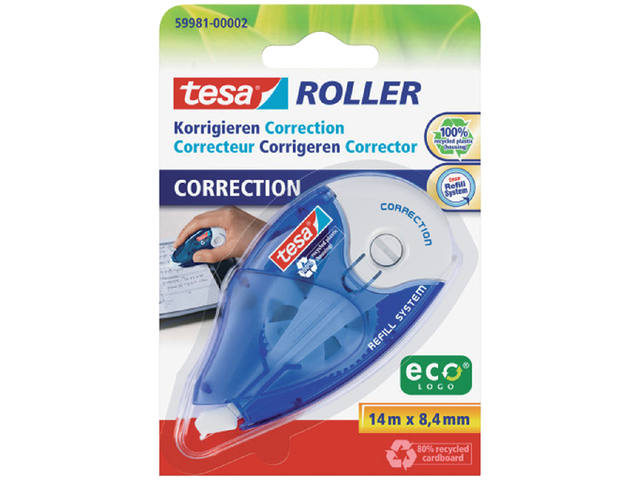 Correctietape tesa eco 8.4mm navulbaar blister