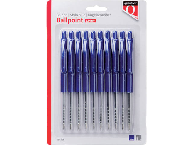 Balpen Quantore drukknop blauw