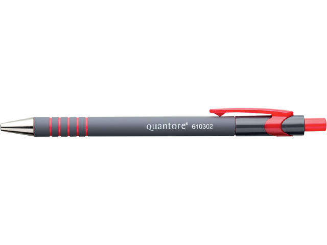 Balpen Quantore grip drukknop rood