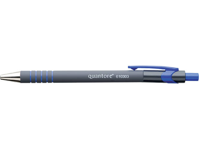 Balpen Quantore grip drukknop blauw