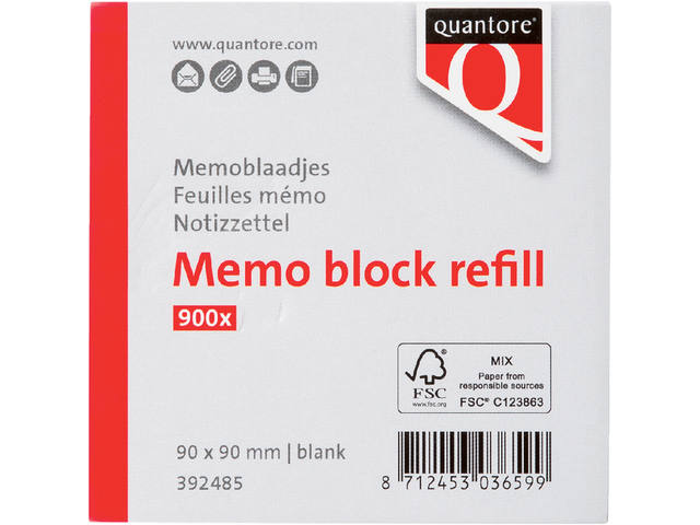 Memoblok Quantore losbladig 90x90x90mm 900v