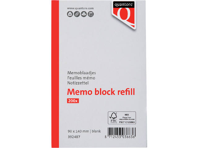 Memoblok Quantore losbladig 140x90x20mm 200v