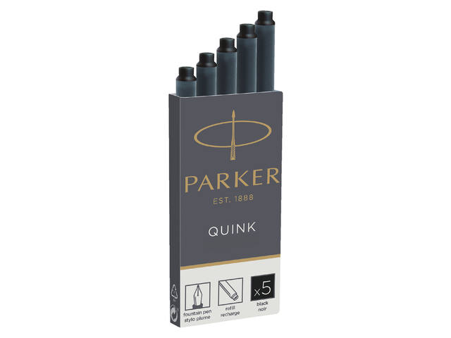 Inktpatroon Parker Quink permanent zwart
