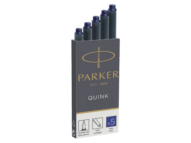 Inktpatroon Parker Quink permanent blauw