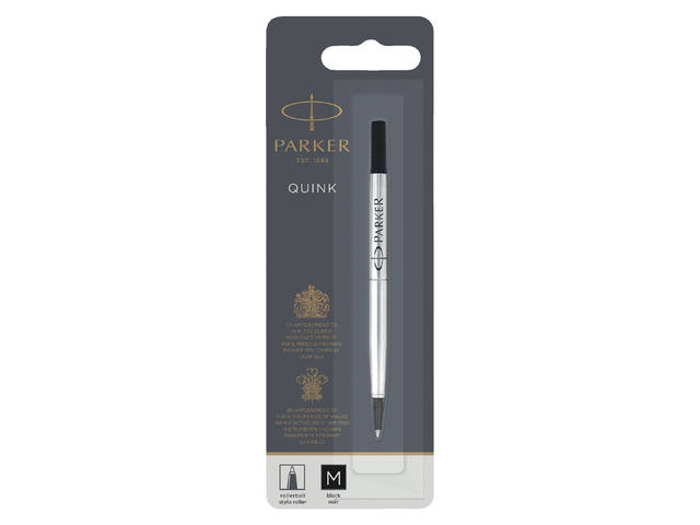 Rollerpenvulling Parker Quink M blister zwart
