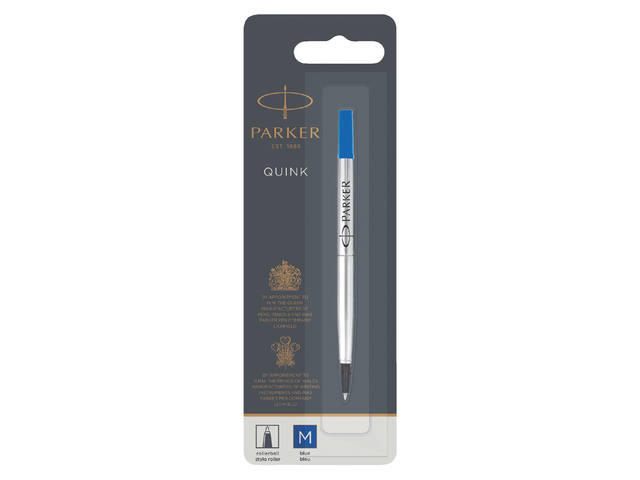 Rollerpenvulling Parker Quink M blister blauw