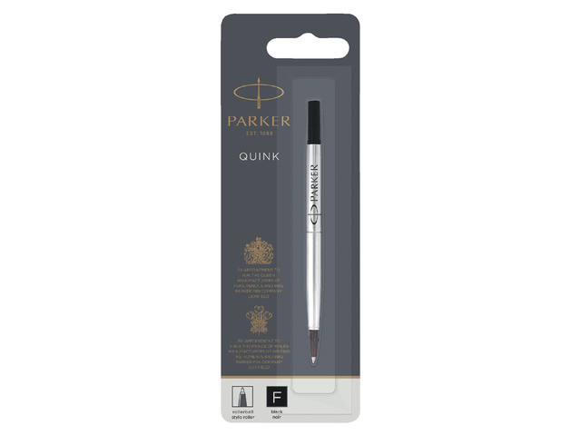 Rollerpenvulling Parker Quink F blister zwart