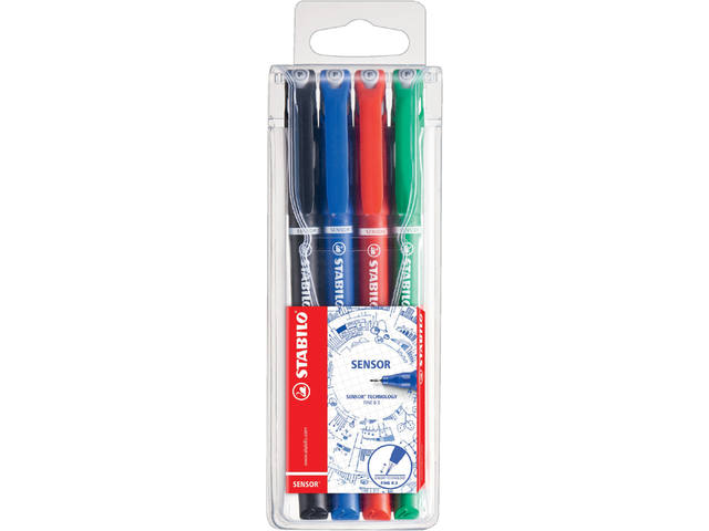 Fineliner STABILO Sensor 189/4 F ass 4st