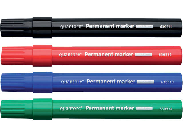 Viltstift Quantore perm rond 1-1.5mm zwart