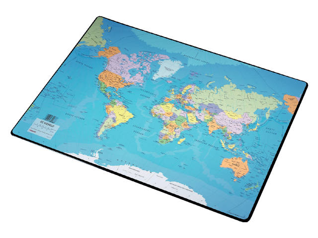ONDERLEGGER ESSELTE MET WERELDKAART 40X53CM