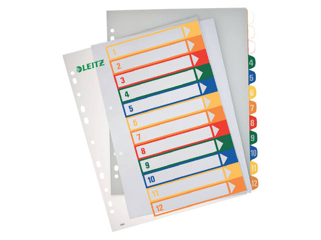 TABBLAD LEITZ WOW INDEX PRINTBAAR PP A4+ 1-12