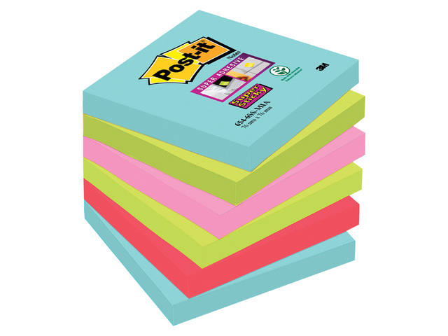 Memoblok Post-it 654 Super Sticky 76x76mm Cosmic