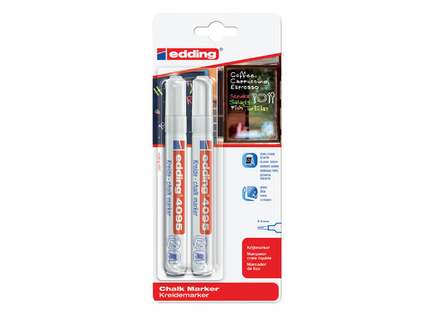 Krijtstift edding 4095 rond 2-3mm wit