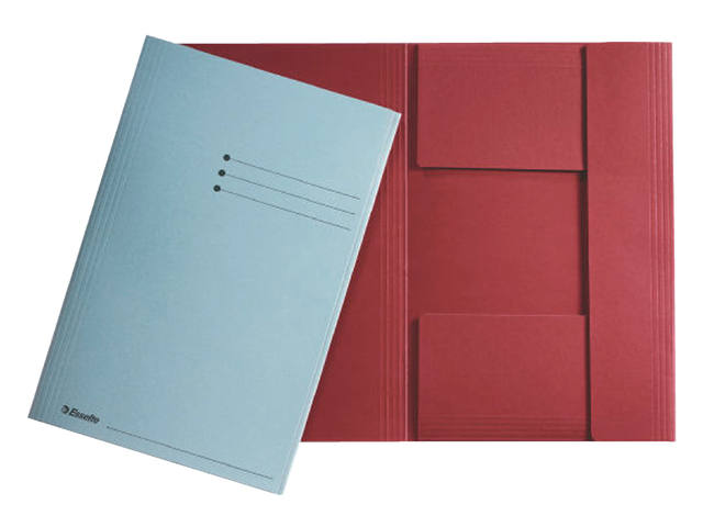 Dossiermap Esselte A4 3klep manilla 275gr rood