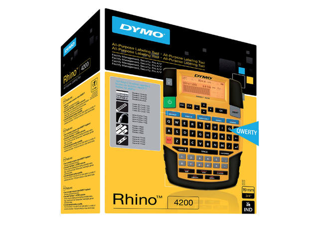 Labelprinter Dymo Rhino 4200 qwerty 19mm geel