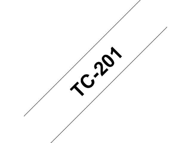 Labeltape Brother Ptouch TC201 12mm wit