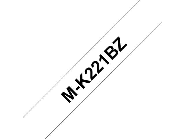 Labeltape Brother Ptouch MK221BZ 9mm wit