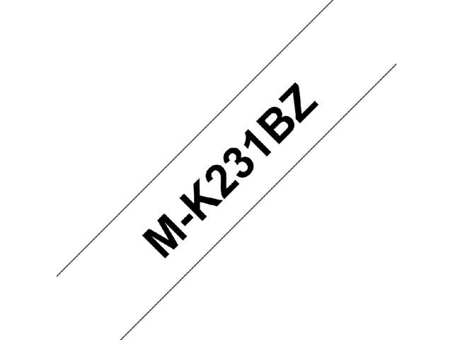 Labeltape Brother Ptouch MK231 12mm wit