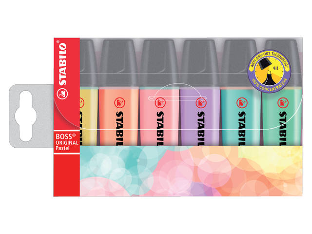 Markeerstift STABILO BOSS 70/6 6st pastel assorti