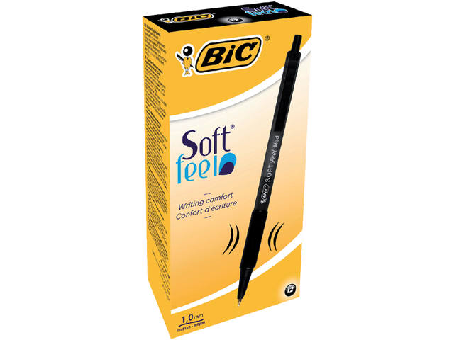 Balpen Bic soft feel clic M zwart