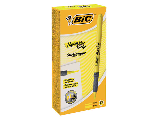 Markeerstift Bic brite liner grip geel