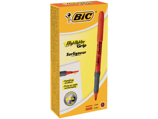 Markeerstift Bic brite liner grip oranje