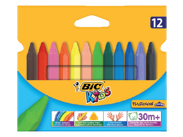 Kleurkrijt BicKids 857  Plastidecor assorti