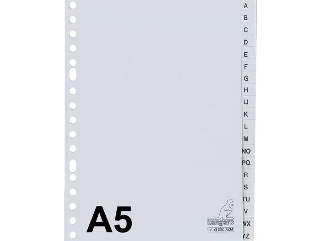 Tabblad Kangaro A5 17r G520AZM alfabet grijs PP