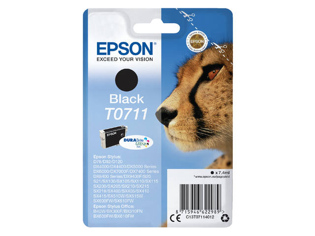 Inktcartridge Epson T0711 zwart