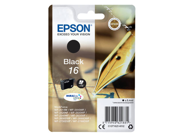 Inktcartridge Epson 16 T1621 zwart