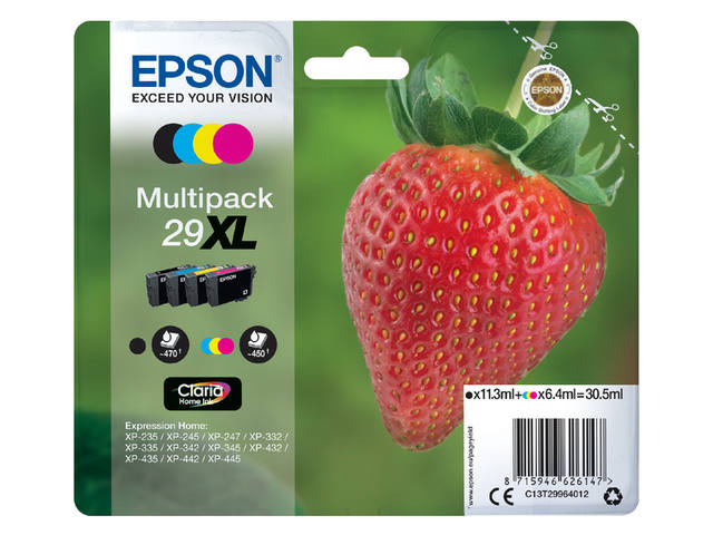 Inktcartridge Epson 29XL T2996 zwart + 3 kleuren