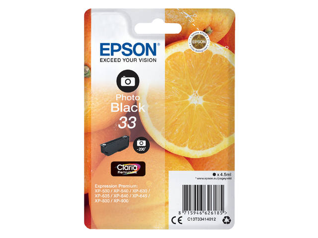 Inktcartridge Epson 33 T3341 foto zwart