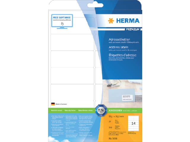 Etiket HERMA 5076 99.1x38.1mm premium wit 350st